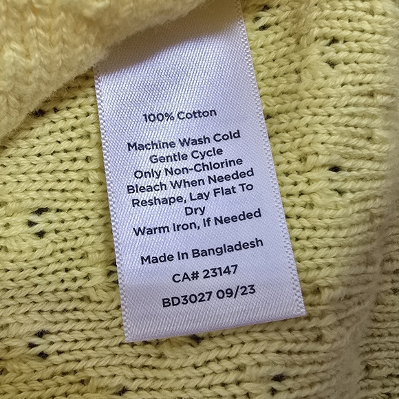 TALBOTS | 100% COTTON LIGHTWEIGHT PRETZEL KNIT CROPPED SLEEVE SWEATER - Picture 13 of 15